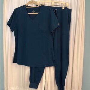 MedCouture V-Neck Jogger Scrubs Set